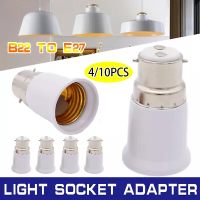 4/10x B22 To E27 Light Socket Adapter Bayonet Lamp Base To Edison E27 Bulb Screw • $10.65