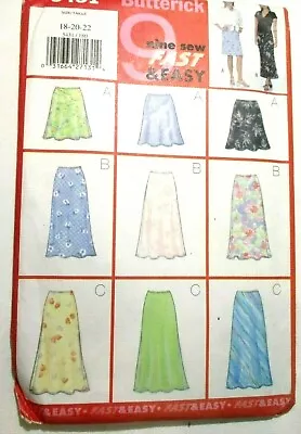 1998 Uncut Butterick Sewing Pattern 18-20-22 A-line Knee Length Midi Maxi Skirt • $2.99