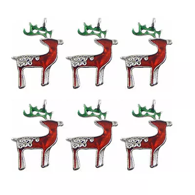 8 Pcs Alloy Reindeer Charm Enamel Elk For DIY Pendant Christmas Deer 18*24mm • $4.36