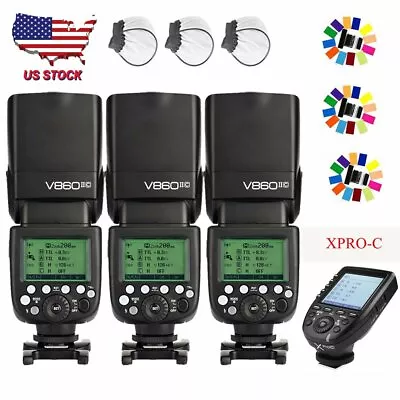 $170.05 • Buy Godox V860II-C 2.4G Wireless TTL Camera Flash + XPRO-C Trigger For Canon Camera