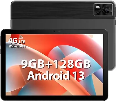 DOOGEE T10E Tablet 10 Inch Android 13 PC 9GB RAM(4+5GB) + 128GB ROM/TF - Black • £90