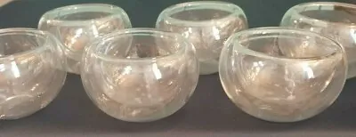 (6) Floating Glass Candle Holders - Mouth Blown Hand Finished Tealight  • $18.99