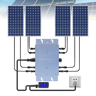 1200W Waterproof Solar Panel Kit Solar Micro Inverter Grid Tie MPPT DC 17V-50V  • $201.40