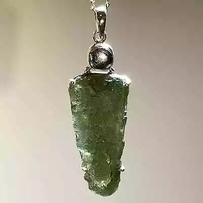 Moldavite Pendant (rough) W Meteorite (11.7gr) '3rd Eye Gator' • $1470