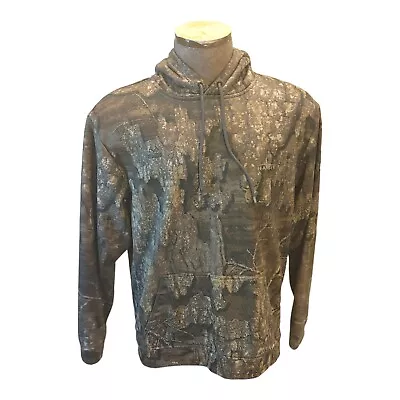 Mens Realtree Timber Habit Performance Long Sleeve Hoodie Sweatshirt Camo Medium • $29.93