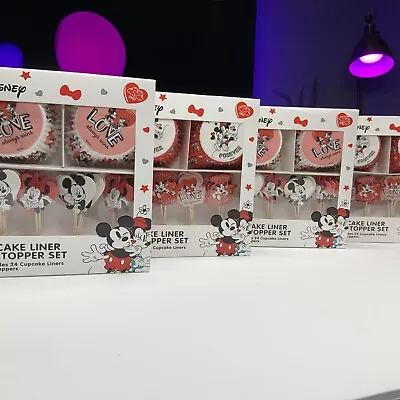 Disney Mickey & Minnie Mouse Valentine Cupcake Liner & Topper -Set Of 4 Boxes • $20