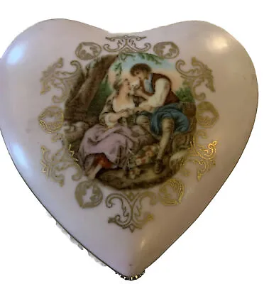 Norleans Japanese Trinket Box W/gold Accents (pale Pink) Heart Shaped Vintage • £19.79