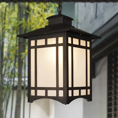 Outdoor Pendant Lantern Light Fixture Ceiling Hanging Exterior Lamp Porch Entry • $33