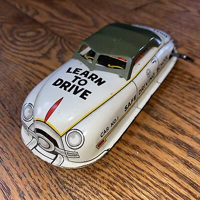Marx Safe Driving School Vintage Tin Wind-up Learn To Drive Toy Car • $59.95