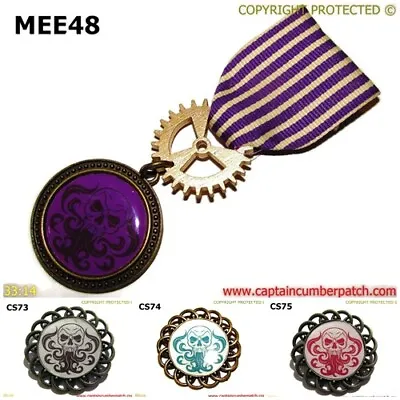Steampunk Badge Pin Medal Skull With Flames Gothic Horror #MEE48 #CS73-75 • $6.31
