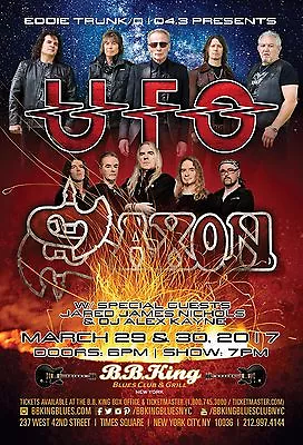 UFO / SAXON 2017 NEW YORK CITY CONCERT TOUR POSTER- Hard Rock Heavy Metal Music • $18.18