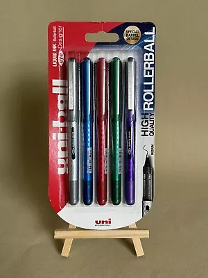 BNIB Anniversary Edition Uni-ball Eye Fine Designer Rollerball Pen 5 Pack Medium • £7.50