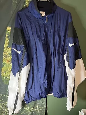 Vintage Nike Windbreaker XXL Blue Swoosh • $40