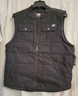 Wrangler Workwear Men's Size XL Quilted Lined Duck Work Black Work Vest 46-48 • $35