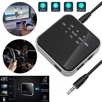 Low Latency Wireless Bluetooth 5.2 Audio Receiver Transmitter Adapter 2 In 1 New • £21.15