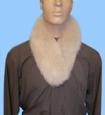 New MENS GENUINE ROSE BEIGE FOX FUR NECK WRAP-SCARF-LOOKS GREAT WITH ANY COAT! • $89.95