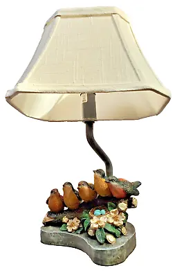 Small Table Lamp Bird Theme With Shade Cottage Country Farmhouse 25 Watt Bulb • $30