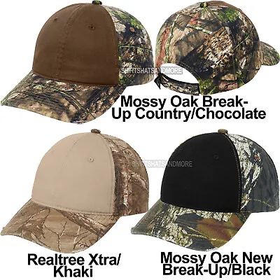 Mens Contrast Front Panel Camo Cap Low Profile Unstructured Hat Mossy Realtree X • $12.99