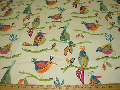 10 Yds  Birds Modern Cotton Drapery Upholstery Fabric For Less • $135