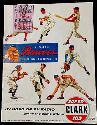 Vintage 1956 Milwaukee Braves Vs Phillies Baseball  Scorebook W/2 Ticket Stubs • $39.95