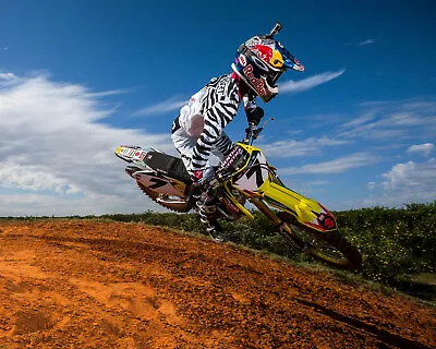 $17.99 • Buy James Stewart Jr Bubba Motocross Kawasaki Rider Color 11x14 Photo #3