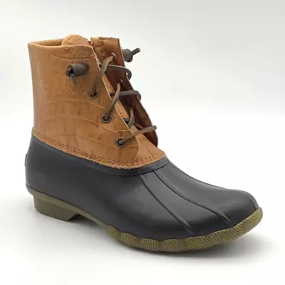 Sperry Saltwater Croc Tan Brown - Women's Leather Duck Boot Size 8 STS86700 • $31.49