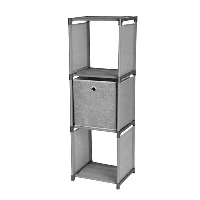 Fabric Cabinet Storage Unit Chest Of Drawers Metal Frame Organiser Bedside Table • £12.89