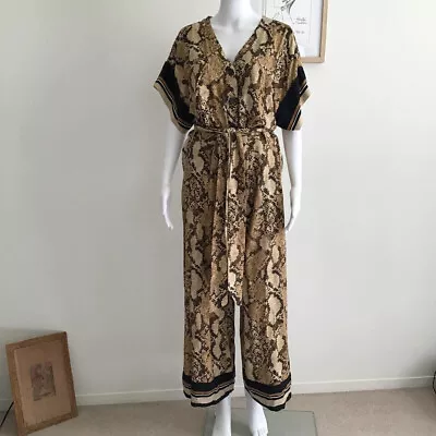 H&M Snakeskin Pattern Jumpsuit-Romper -Playsuit/ Size 12 /Great Cond’/Pockets • $19.54