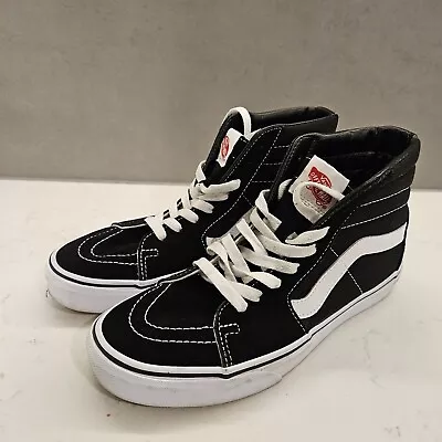 VANS SK8 Hi Casual  High Top  Old Skool - Bk/Wh Women Size Us 8.5 Men Size US 7 • $49.95