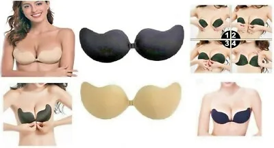 £4.17 • Buy Reusable Silicone Stick On Push Up Gel Strapless Women Invisible Adhesive Bra