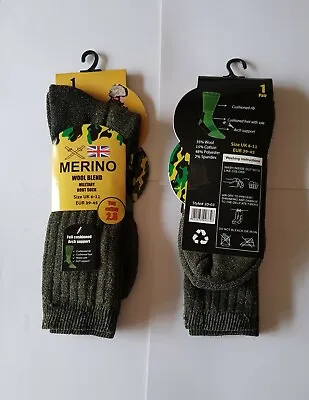 £2.50 • Buy 1 Pairs Men's Merino Wool Blend Military Work Boot Thermal Winter Socks 2.8 Tog 