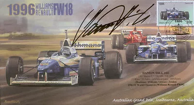 1996c WILLIAMS-RENAULT FW18s & FERRARI F310 F1 Cover Signed DAMON HILL • £30