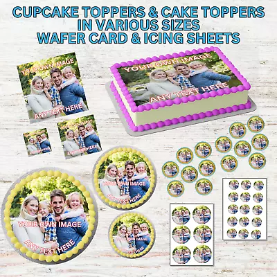 Your Own Edible Photo Images Cupcake Cake Topper Personalised Wafer Icing • £4.25