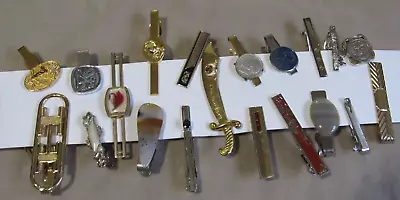 Collection Of 20 Vintage Men Costume Jewelry TIE BAR Clip CLASP LOT • $19.99