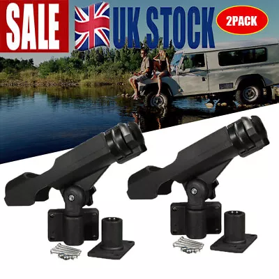 2 Pack Adjustable Fishing Rod Mount Stand Bracket Holder For Kayak Canoe Boat UK • £13.99