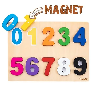 Magnetic Wooden Montessori Educational Number Puzzle - Toddler Learning Toy • $14.98