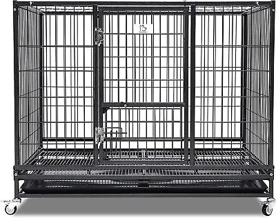 $69.99 • Buy New Homey Pet 43  Stackable Heavy Duty Metal Dog Crate Cage Tray Or Plastic Grid