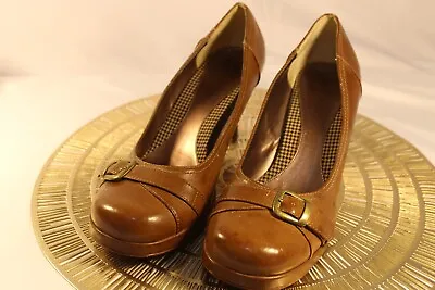 VINTAGE Maurices Heels Womens 10 Maire Brown Buckle Trim Platform Y2K Dress Shoe • $22