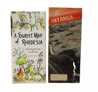 Tourist Map Of Rhodesia 1974 And Inyanga Map Lot Africa • £10.44