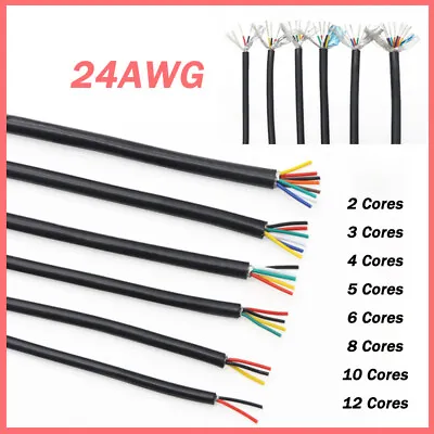 £3.78 • Buy Flexible 2 - 12 Core Multicore Cable 24AWG Shielded Wire Cable PVC Copper Tinned