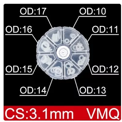 40 Pcs Silicone Rubber O-Ring Assortment Kit Metric VMQ Sealing Gasket Set White • $8.50