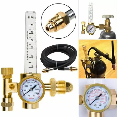 Argon Or Argon/CO2 Mix Flowmeter Mig Tig Welding Regulator W 10' Inert Gas Hose • $35.99