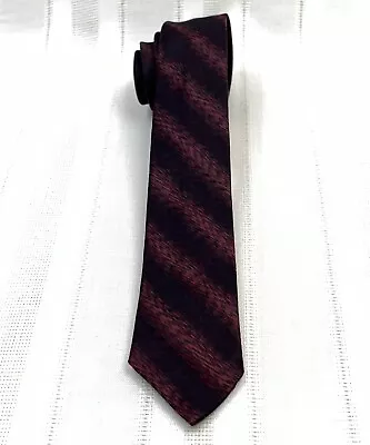 Wembley 🔥 Vintage Necktie Men's Skinny 100% Dacron Maroon Iridescent • $11.81