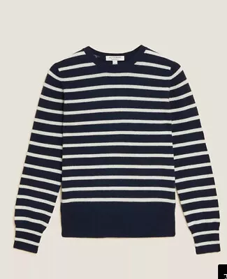 £45 • Buy M&S Marks And Spencer Autograph Cashmere Jumper In Navy Mix Size 20 BNWT