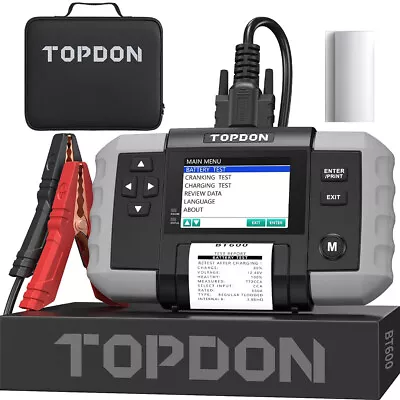 TOPDON BT600 12V Battery Tester With Printer Battery Load Test Charging Cranking • $239