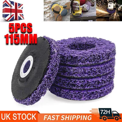 5pcs 115mm Poly Strip Wheel Discs Paint Rust Remove Abrasive Angle Grinder UK • £12.95