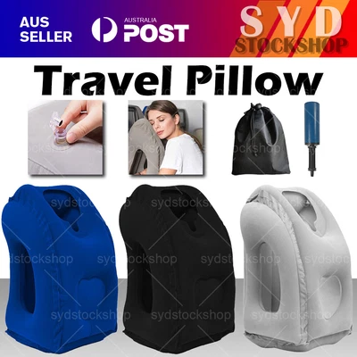 $11.99 • Buy Inflatable Air Cushion Travel Pillow For Airplane Office Nap Rest Chin Head Neck