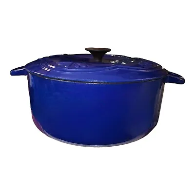 Chantal Cast Iron Dutch Oven Cobalt Blue 7 Quart Heavy Duty Induction Safe Ename • $89