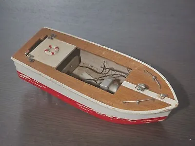 Vintage Antique 9” Wooden Motorized Toy Boat • $72.95