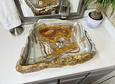 Stone Sink / Onyx Sink / Rocky Sink / Onyx Bowl / Bathroom Sink / Vessel Sink • $1099